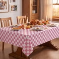 thumbnail image 5 of Sm:)e Plastic Table Cloth Disposable 6 Pack, 54 x 108 Inch, Pink White Checked, for Party Picnic Wedding, 5 of 8