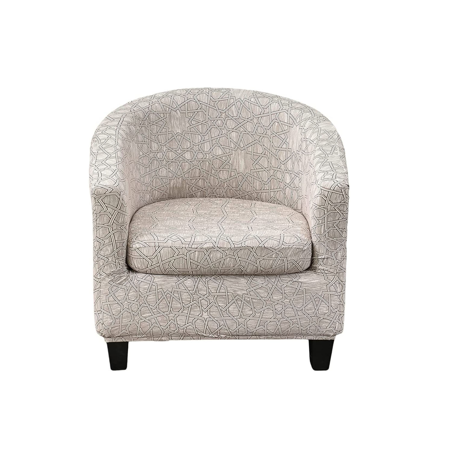 2 Piece Club Chair Slipcover Printed Tub Chair Slipcover Armchair Covers Soft Printed Round