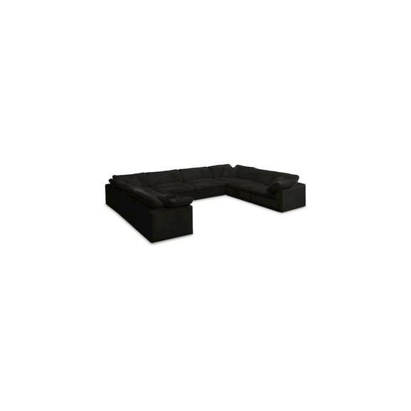 Meridian Furniture Cozy Black Velvet Modular Sectional