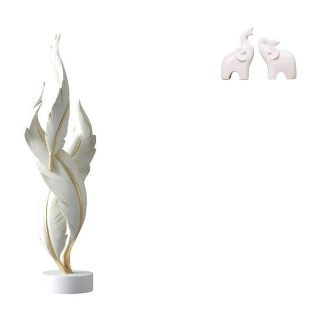 Escultura De Elefante Con Plumas, Colección Moderna De Resina, Artesanías Artísticas, Figura Decorativa única De Mesa, Adorno Para Chimenea, Oficina, Gabinete, Entrada, Dormitorio.