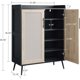 thumbnail image 2 of 5 - tier double - door woven chest of cajones in negra wood grain y natural wood: spacious home decor almacenamiento organizer, 2 of 10