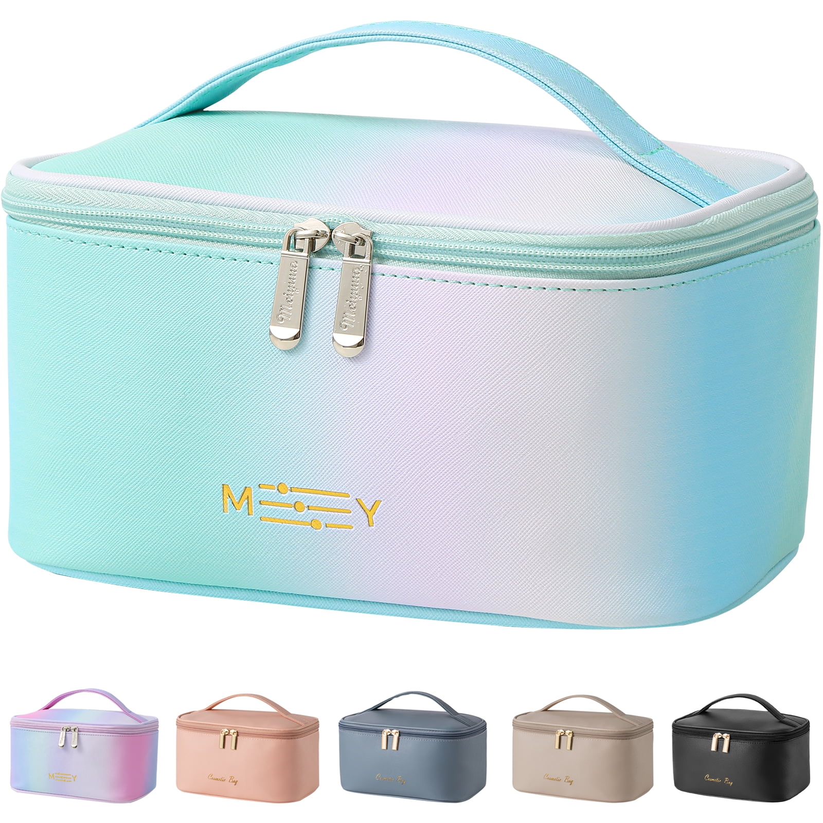 Makeup Bag Travel Cosmetic Bags for Women Girls 2-in-1 Zipper Pouch  Toiletry Bag Organizer Waterproof Cute (Pink) 