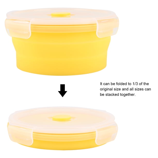 Contenedor de almacenamiento de alimentos, lonchera bento redonda de silicona de 500 ml, lonchera bento de rendimiento de primera categoría