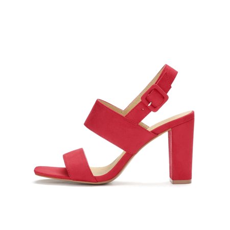 red block heel slingback