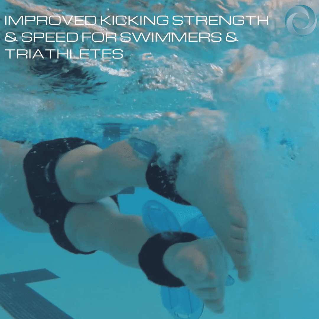 AquaLogix Functional Resistance Swim Fins for Lower & Upper Body Aquatic Exercise Equipment, Blue