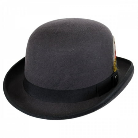 English Wool Felt Bowler Hat - XXL - Gray/Black