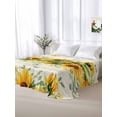 thumbnail image 6 of Sunflower Flat Sheet Only Twin Size, Soft Breathable Bed Top Sheets for Mattress, Country Botanical Yellow Green Floral Leaf Luxury Bedding Flat Sheets for Home Hotel Bedroom Bed Protection, 6 of 9