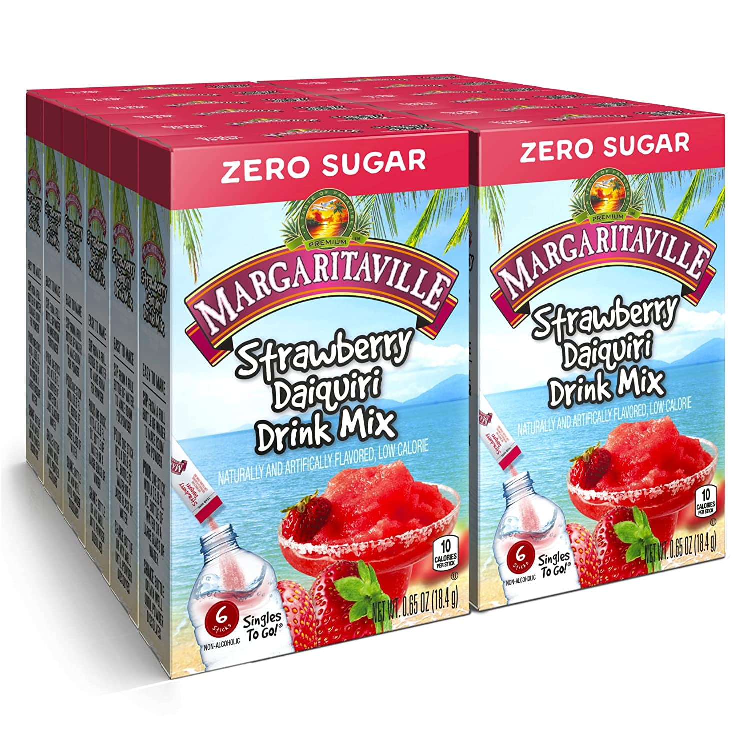 Margaritaville Singles To Go Water Drink Mix Margarita Flavored, Non