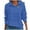 Blue, variant on Women's Casual Quarter Zip Sweatshirt Long Sleeve Quilted Turtleneck Pullover Loose Solid Lapel Shirt Top