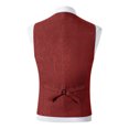 thumbnail image 4 of ZCFZJW Double Breasted Western Suit Vest for Men Herringbone Tweed Vest Retro Business Waistcoat Cowboy Style Fall Outwear Red L, 4 of 6