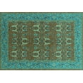 thumbnail image 1 of Ahgly Company Machine Washable Indoor Rectangle Oriental Turquoise Blue Industrial Area Rugs, 8' x 10', 1 of 4