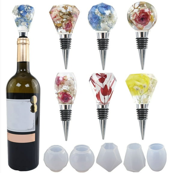 Visland Wine Bottle Stopper Silicone Mold Crystal Epoxy Resin DIY Wine Bottle Stopper Making