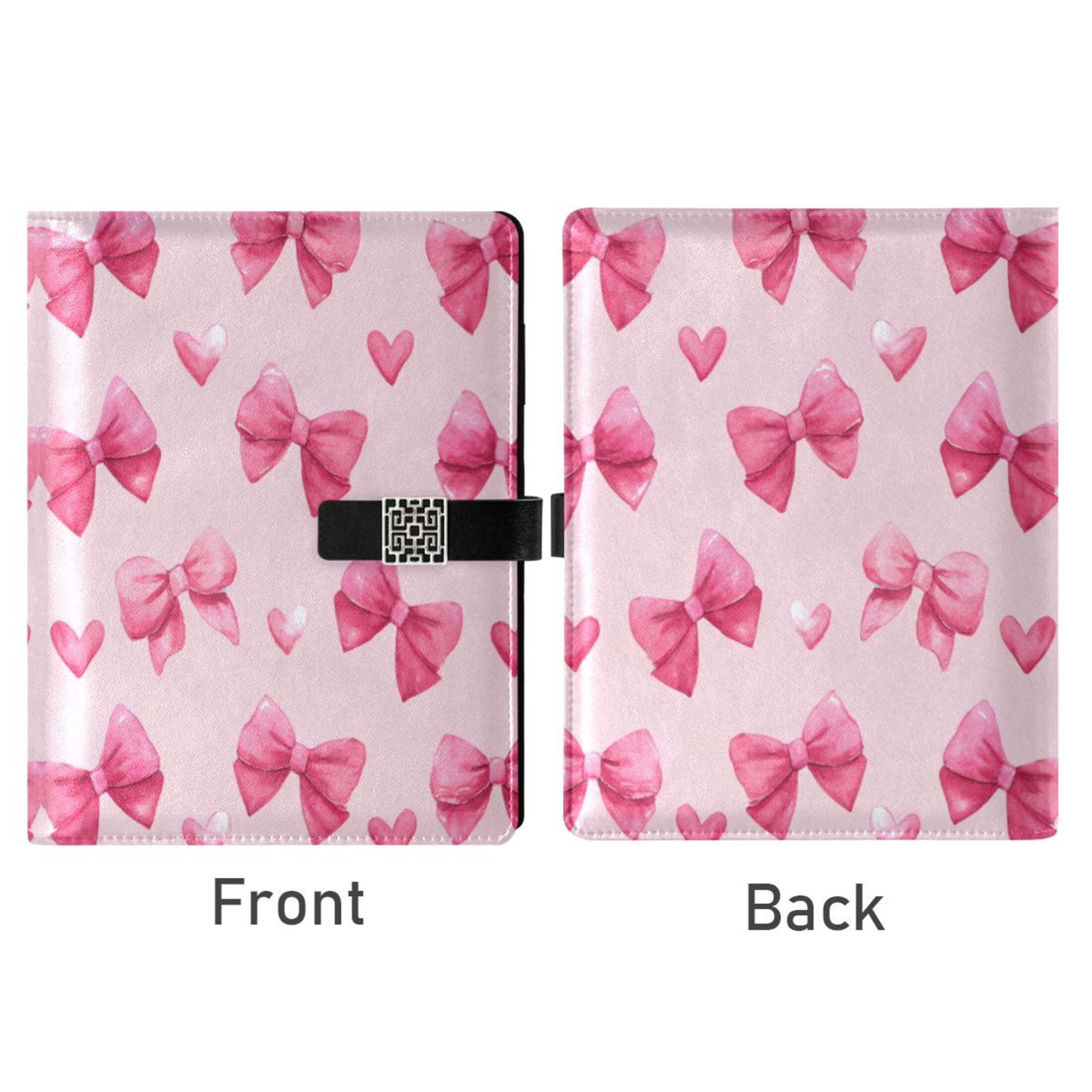 Leather Planner Leather Notebook Notebook Journal Binder Design Pen Pocket Design Convenient for Storage Valentine's Day Bow