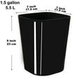 thumbnail image 3 of Youngever 2 Pack 1.5 Gallon Square Trash Can, Plastic Garbage Container Bin, Small Trash Bin for Home Office, Living Room, Study Room, Kitchen, Bathroom (Black), 3 of 4