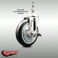 thumbnail image 2 of 5 Inch 316SS Black Polyurethane Swivel 10mm Threaded Stem Caster with Brake, 2 of 2