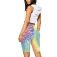 thumbnail image 2 of Women Printed Cycling Shorts, Mid Thigh Stretch Short Leggings, High Waist Colorful, 2 of 3