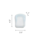 Stasher Premium Food-Safe Reusable Silicone Pocket Travel Bags, 2 Pack, Clear + Aqua, 4 oz
