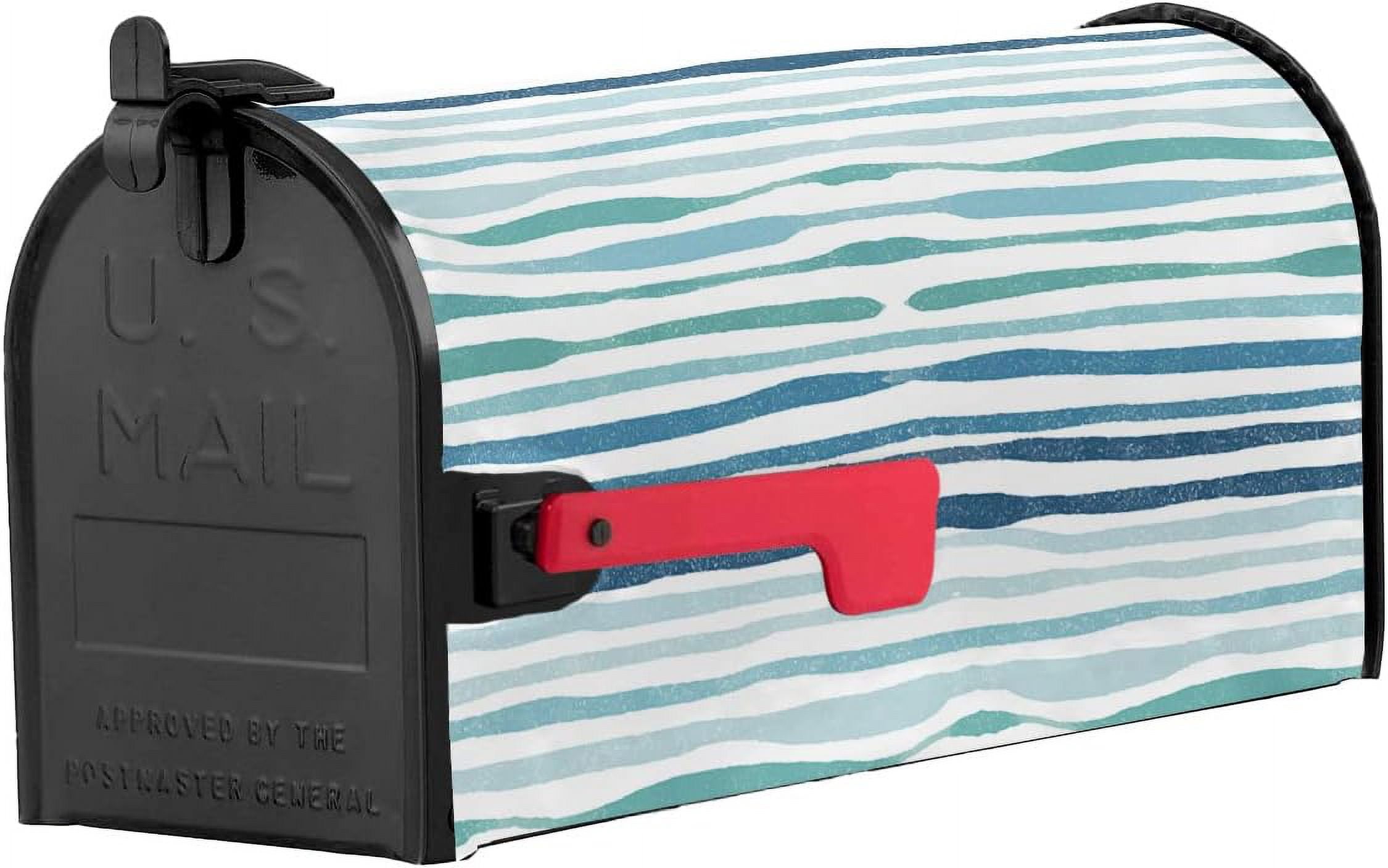 Mailbox Cover, Blue Green Wave Mailbox Wrap Magnetic Mailbox Covers for Garden Yard Outdoor Decoration,Farmhouse Home Mailbox Post Box Cover Wraps Standard Size 18"x21"