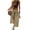 Khaki, variant on Womens Loose Wide Leg Track Pants Drawstring Pockets Elastic Waist Capri Hiking Pants