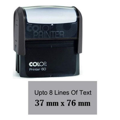 COLOP Self Inking Rubber Stamp X-Large Upto 8 Lines Of Custom Text 37mm x 76mm- Black