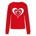 thumbnail image 4 of Fartey 2025 Chandail en Molleton pour Femmes Saint-Valentin Décontracté Manches Longues Col Rond Chandail Mignon Graphique Mode Vacances Chandails en Molleton Rouge, 4 of 4