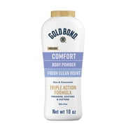 Gold Bond Comfort Body Powder for Men and Women, 10 oz., Talc-Free, Fresh Clean Scent With Aloe and Chamomile