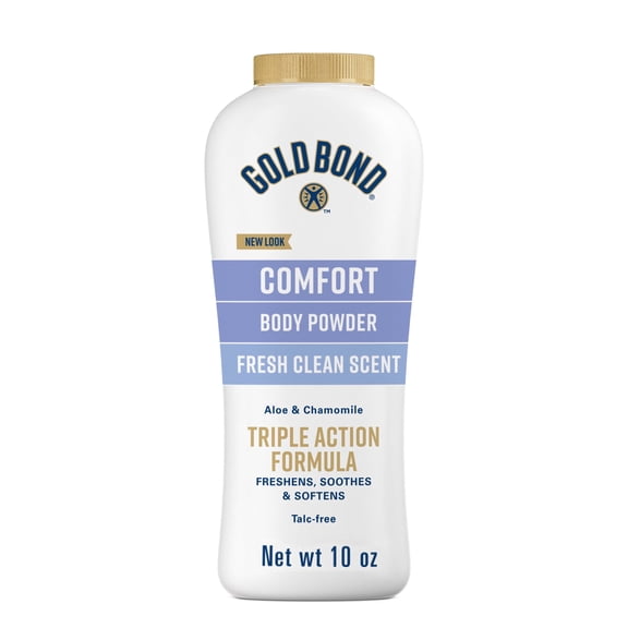 Gold Bond Comfort Body Powder for Men and Women, 10 oz., Talc-Free, Fresh Clean Scent With Aloe and Chamomile