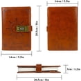 thumbnail image 2 of B6 Journal Vintage Brown Rudder Leather Journal Diary Notebook Three-Digit Password Combination Lock Creative Stationery (Brown), 2 of 7