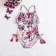 thumbnail image 2 of Traje de baño de una pieza para niñas de 1 a 5 años, traje de baño con estampado de flores y leopardo, traje de baño para niños, Bikini de verano 2024, 2 of 5