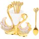 thumbnail image 1 of 1 juego de cucharas para café, postres y aperitivos con soporte moldeado de cisne., 1 of 5