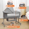Bedside Crib for Baby, 3 in 1 with Large Curvature Cradle
