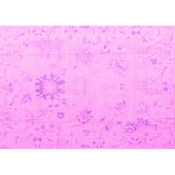 Ahgly Company Indoor Rectangle Oriental Pink Traditional Area Rugs, 7' x 10'