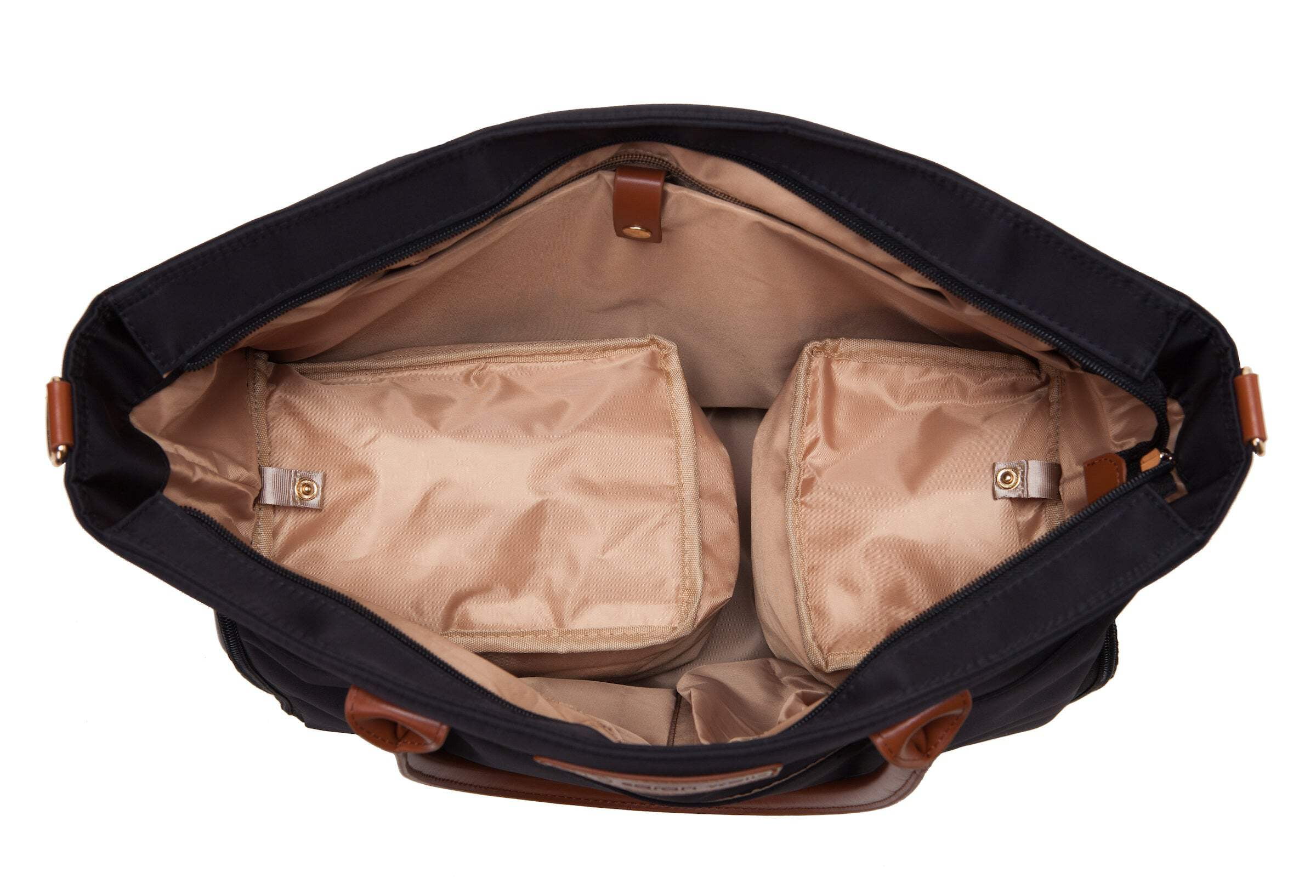 Sarah Wells Abby Breast Pump Tote – Real Leather Straps – Insulated Pockets, Laptop Storage  Easy-Clean Interior