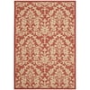SAFAVIEH Courtyard Yvette Floral Indoor/Outdoor Area Rug, 4' x 5'7", Red/Natural