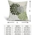 thumbnail image 4 of Olive Green Pillow Covers 18x18 Inch Dahlia Flower White Gray Elegant Colored Throw Pillows Farmhouse Outdoor Decor for Home Sofa Couch Bed Modern Floral Linen Square Cushion Case, Set of 2, 4 of 6
