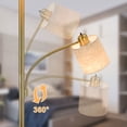 thumbnail image 3 of DingLiLighting 2 Head Mother and Child Standing Floor Lamp, Gold Iron Reading Floor Lamps, Eye-Care Floor Light for Living Rooms, Bedrooms, Office, Modern Pole Light with 2* LED Bulbs, 3 of 8