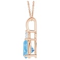 thumbnail image 2 of ANGARA Natural Trillion Aquamarine Solitaire Pendant with Diamond in 14K Rose Gold for Women (Size-5mm) | March Birthstone, Birthday, Anniversary, Jewelry Gift for Women | Natural Aquamarine Necklace, 2 of 8