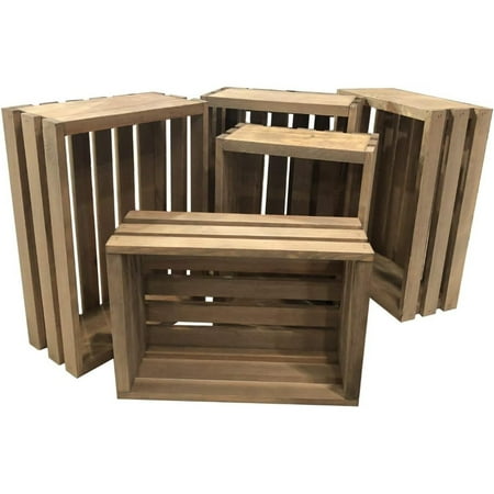 

Rustic Nesting Wood Crates Set of 5 Made in the USA