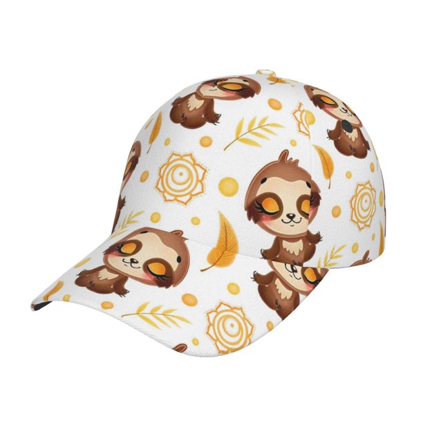 Fotbe Sloth Yoga Gorro Clásico de Béisbol, Gorra Ajustable con Broche Snapback, Gorro de Exterior de Algodón Suave