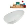 thumbnail image 6 of 67" Streamline N3601BNK Soaking Freestanding Tub and Tray With Internal Drain in Brushed Nickel, 6 of 12