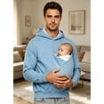 thumbnail image 4 of Hansber Men Kangaroo Hoodie for Dad and Baby Cozy Fabric Back Gear Weekend Morning Hooded Sweatshirt Blue M, 4 of 7