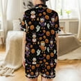 thumbnail image 3 of Lotusprinthandmade Halloween Duck and Pumpkin Graphic All-over Print Satin Short-Sleeve Pajamas Set (2XL), duck and pumpkin sleepwear set, 3 of 7