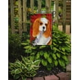 thumbnail image 2 of Carolines Treasures SS4734-FLAG-PARENT Cavalier Spaniel Red and Green Snowflakes Holiday Christmas Flag  multicolor, 2 of 2
