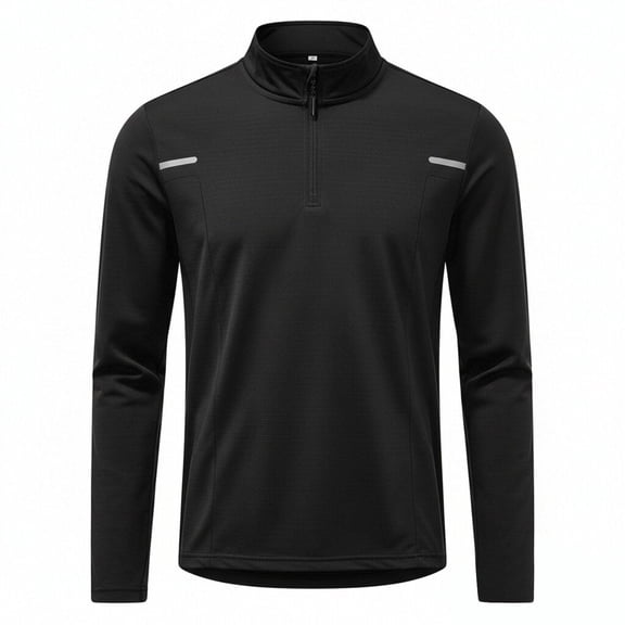 Bjutir Fall Shirts For Men Long Sleeve Solid Color Half Zip Muscle Shirts Soft Sports Workout Clothes Size M-Xxxxxl Black