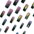 thumbnail image 3 of Halloween Dead Tree Branch Press On Nails Long Coffin 24Pcs, Gradient Purple Fake Nails with Gothic Bare Tree Design, Glossy Reusable False Nail Tips for Women, Dark Style Party Manicure Set, 3 of 6