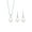Silver, variant on Elli by Julie & Grace Shell Pearl Necklace and Earrings Jewelry Set