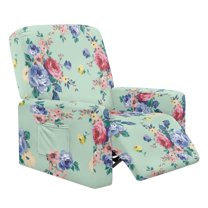 Kuiaobaty Flower Pattern Reclining Sofa Slipcover Easy Installation Recliner Couch Cover Breathable Reclining Slipcover Durable Recliner Chair Cover Large with Side Pocket for Pets Kids