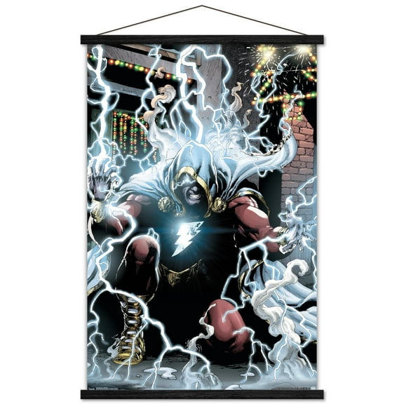 DC Comics Movie - Shazam - Lightning Wall Poster with Wooden Magnetic Frame, 22.375" x 34"