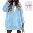 thumbnail image 5 of The Warmy Oversized Hoodie Dress For Women Casual Drawstring Long Sweatshirt With Pocket Fashion Split Hem Long Sleeve Women's plus Size Short Dresses Formal Gowns for Women plus Size plus Size, 5 of 6