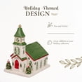 thumbnail image 3 of Spode Christmas Tree Miniature Village Figural Decoration, LED Lighted Village Set, Ceramic Holiday Decor & Dolomite Collectible, Charming Indoor Display Piece Decor (Church), 3 of 6